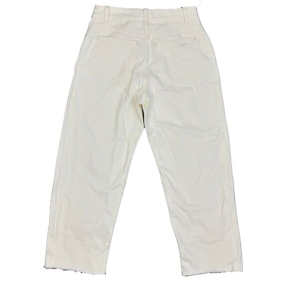 MADEWELL The Petite Curvy Pieced Barrel-Leg Jean 25P Tile White Raw Hem B21 - Picture 3 of 8